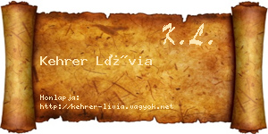 Kehrer Lívia névjegykártya